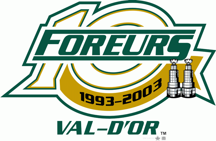 val-d'or foreurs 2002 anniversary logo iron on heat transfer